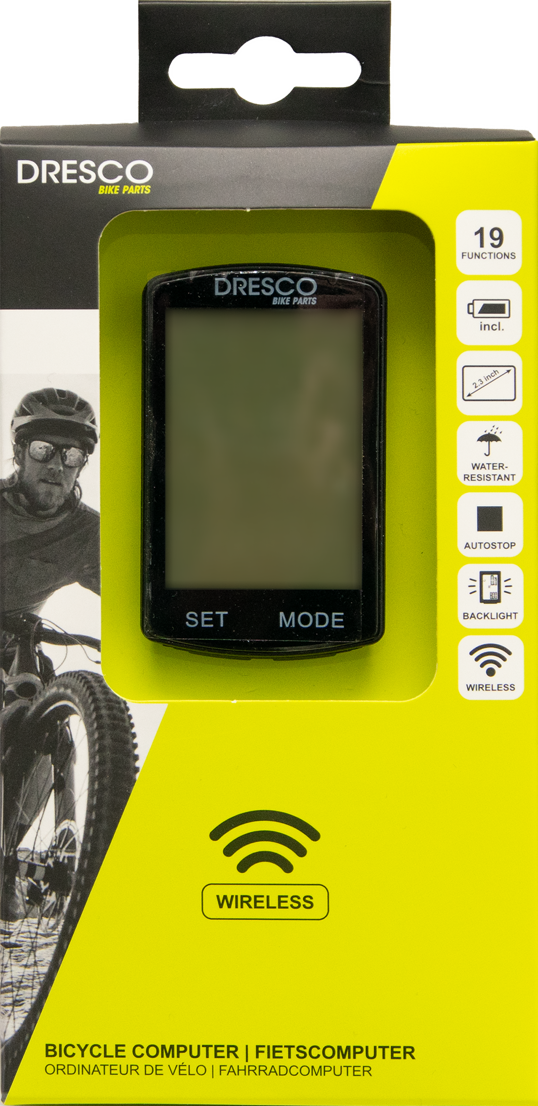 Fahrradcomputer schwarz, drahtlos