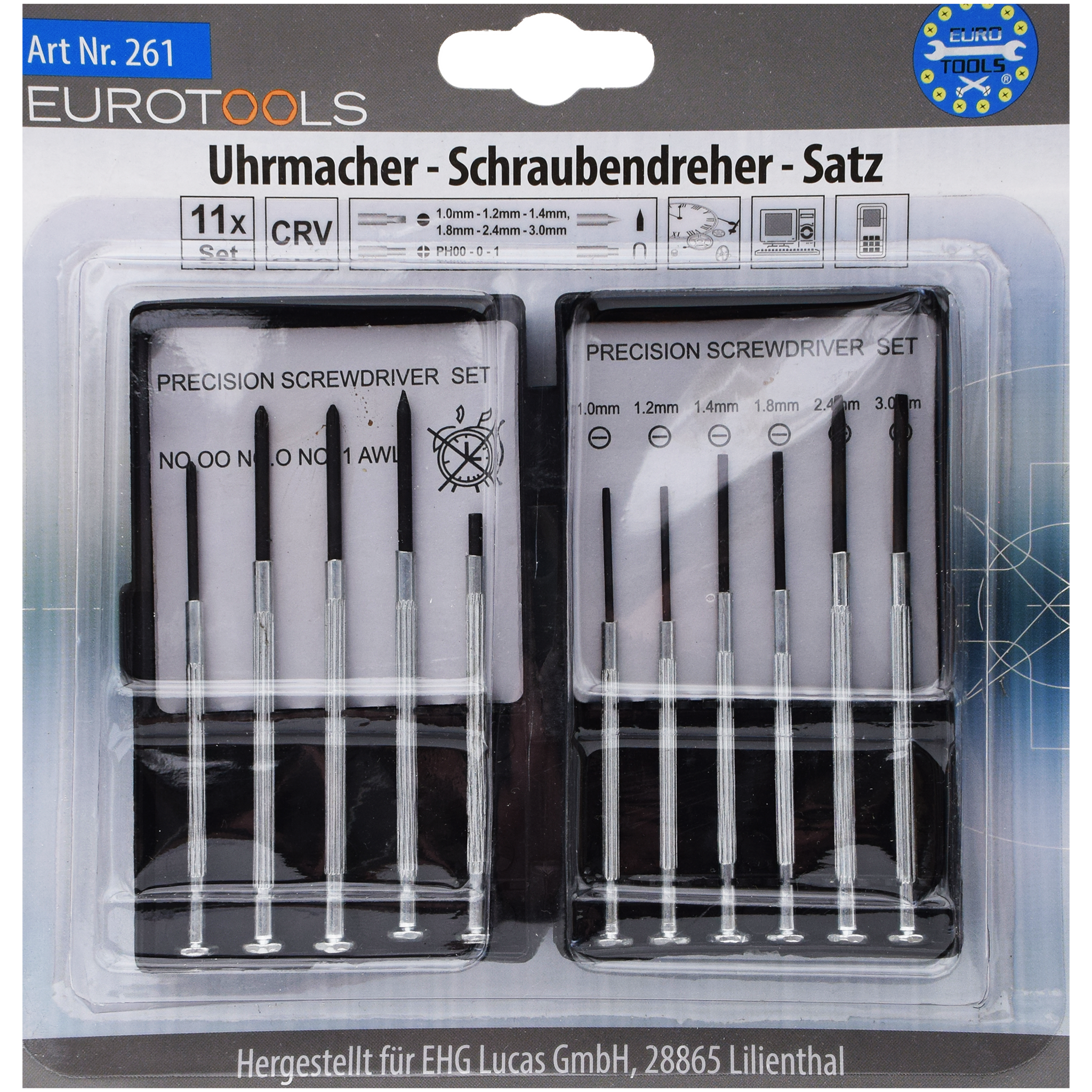 Uhrmacher-Schraubendreher-Satz - 11-teilig