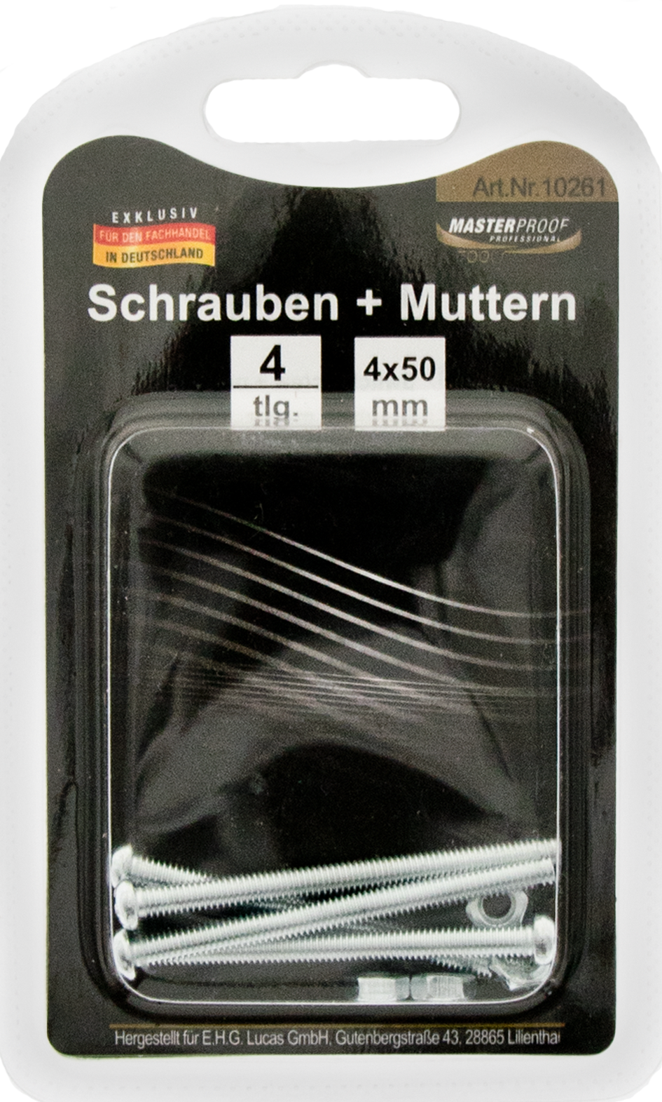 Schrauben und Muttern 4 x 50 mm