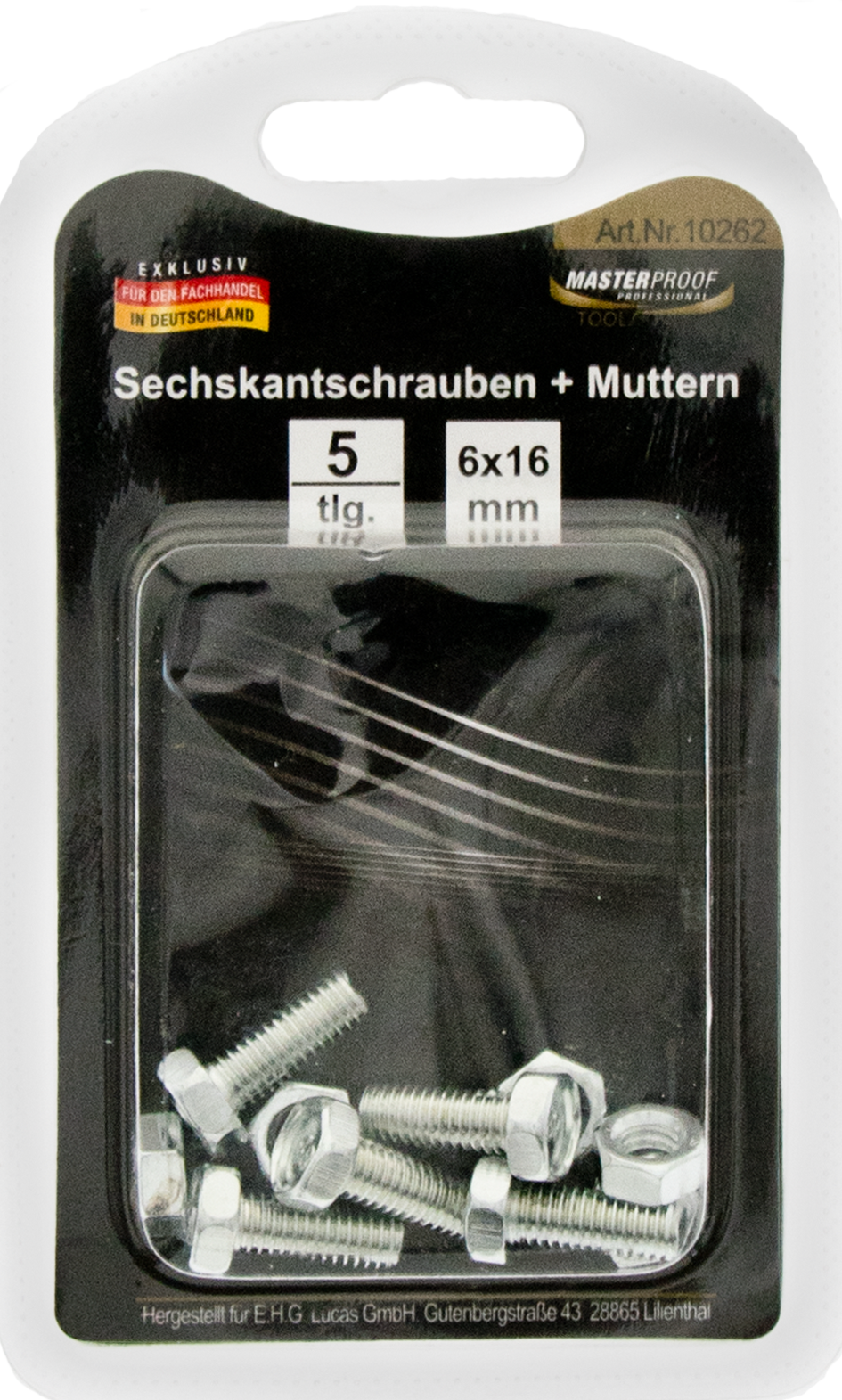 Sechskantschrauben und Muttern 6 x 16 mm