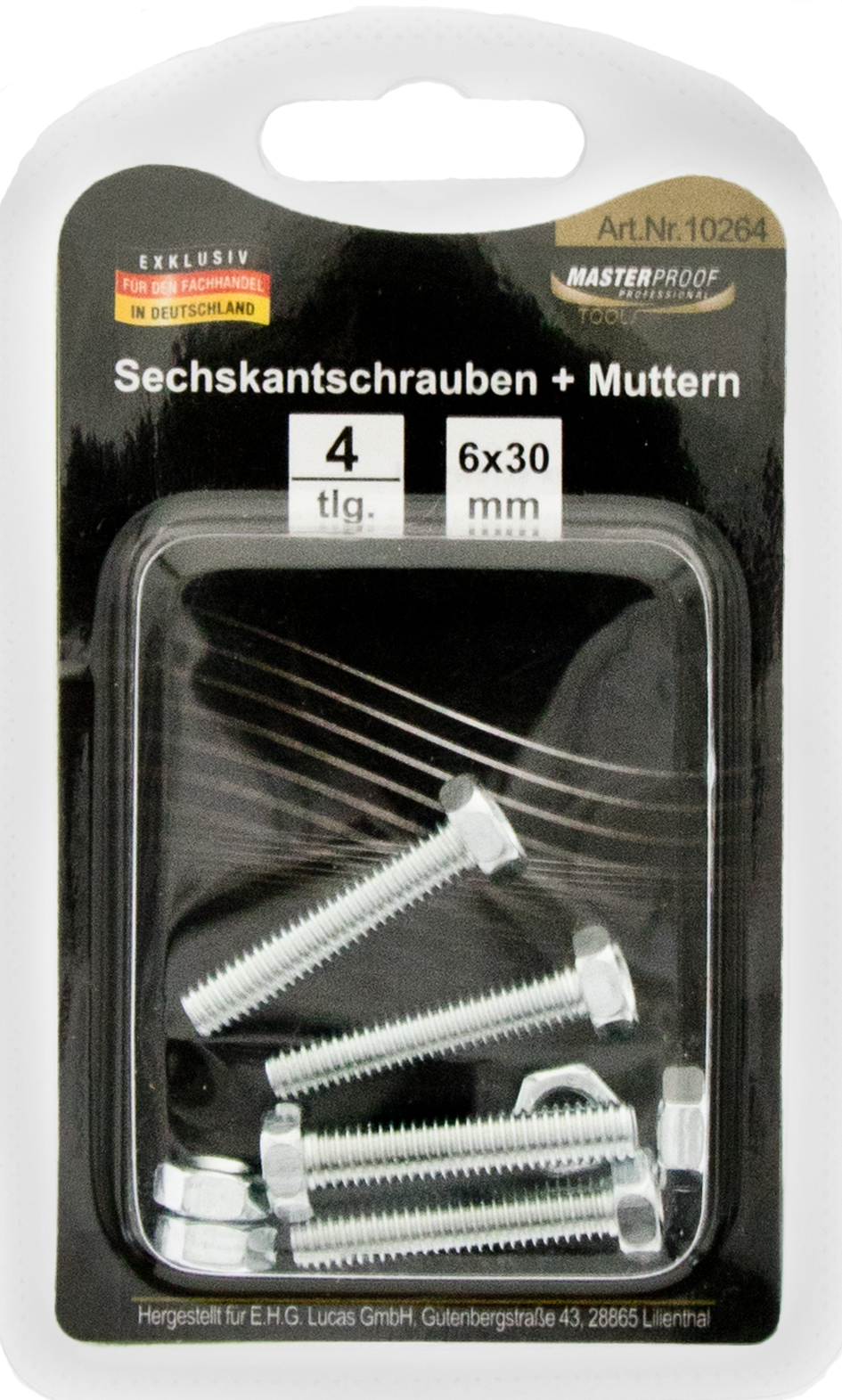 Sechskantschrauben und Muttern 6 x 30 mm