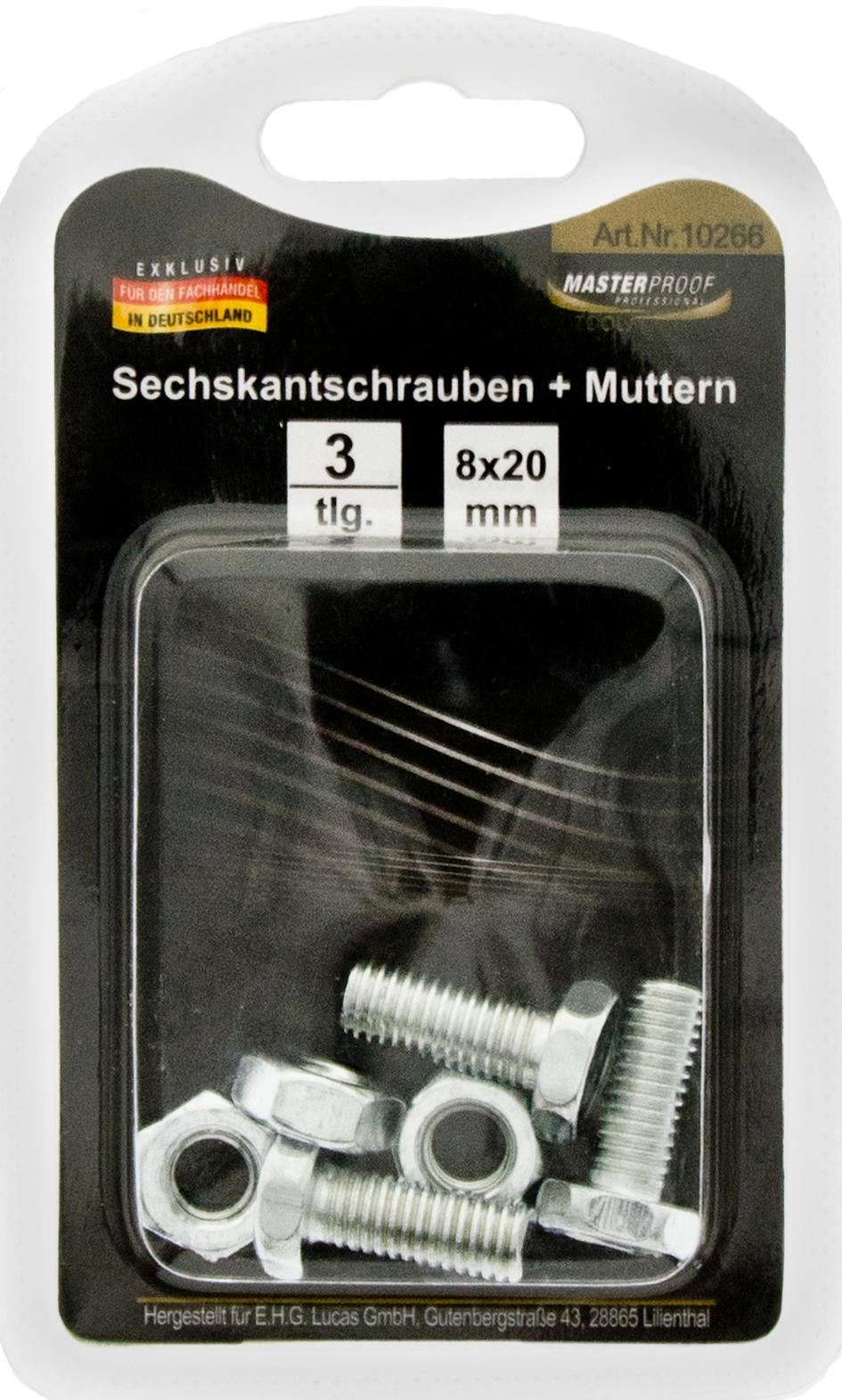 Sechskantschrauben und Muttern 8 x 20 mm
