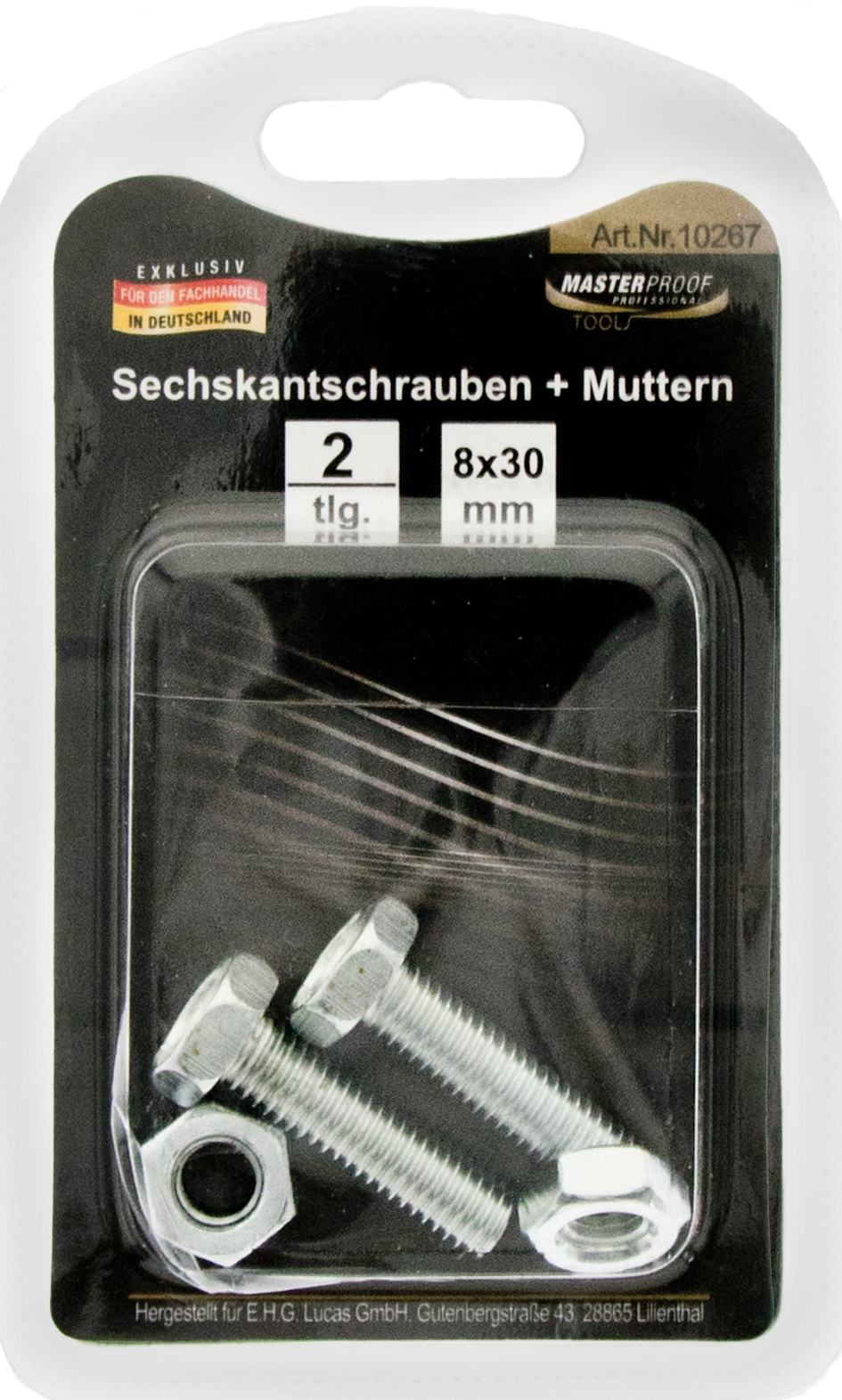 Sechskantschrauben und Muttern 8 x 30 mm