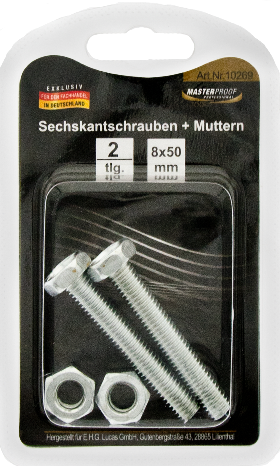 Sechskantschrauben und Muttern 8 x 50 mm