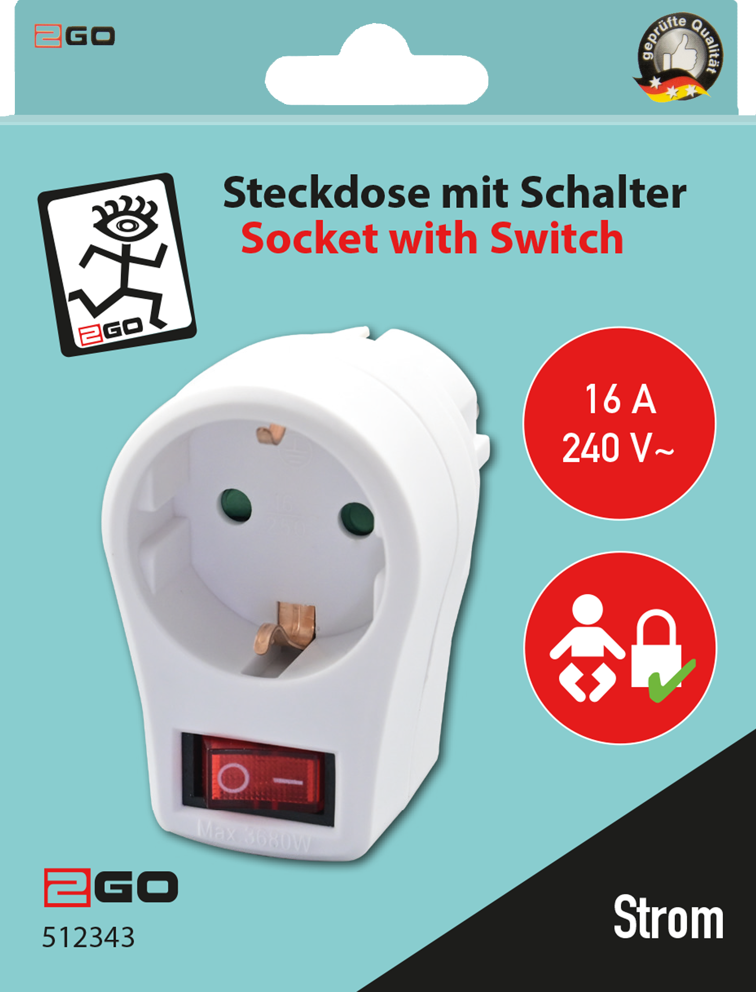 Schuko-Zwischensteckdose