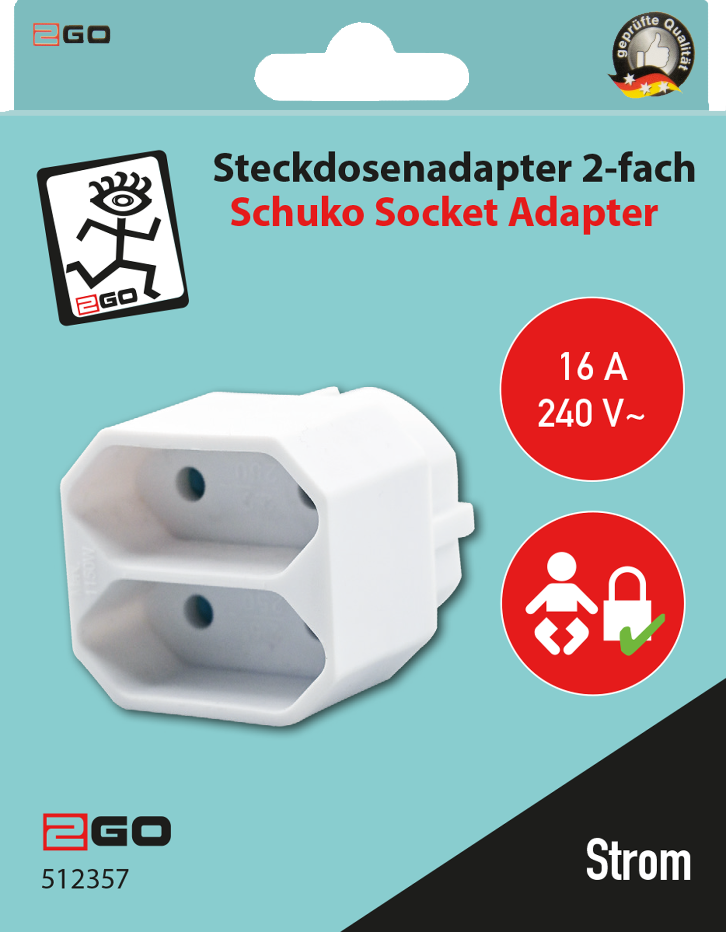 Steckdosenadapter 2-fach