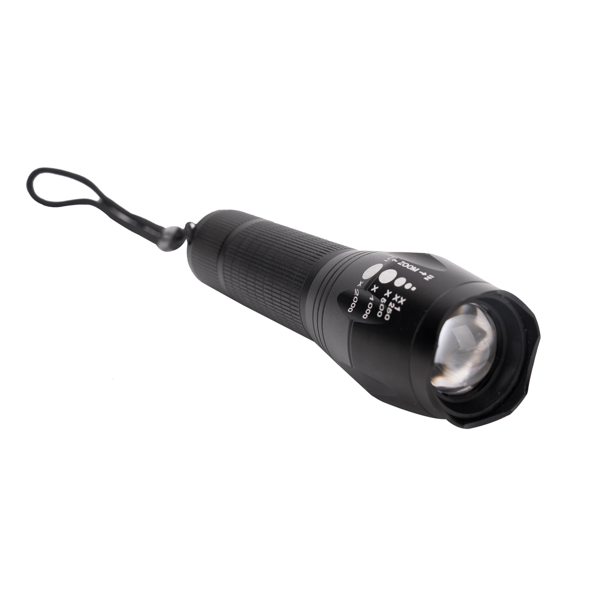 Taschenlampe "Travel" - Aluminium-Gehäuse - 380 Lumen - 300 m Reichweite - zoombar - 3 Modi - schwarz