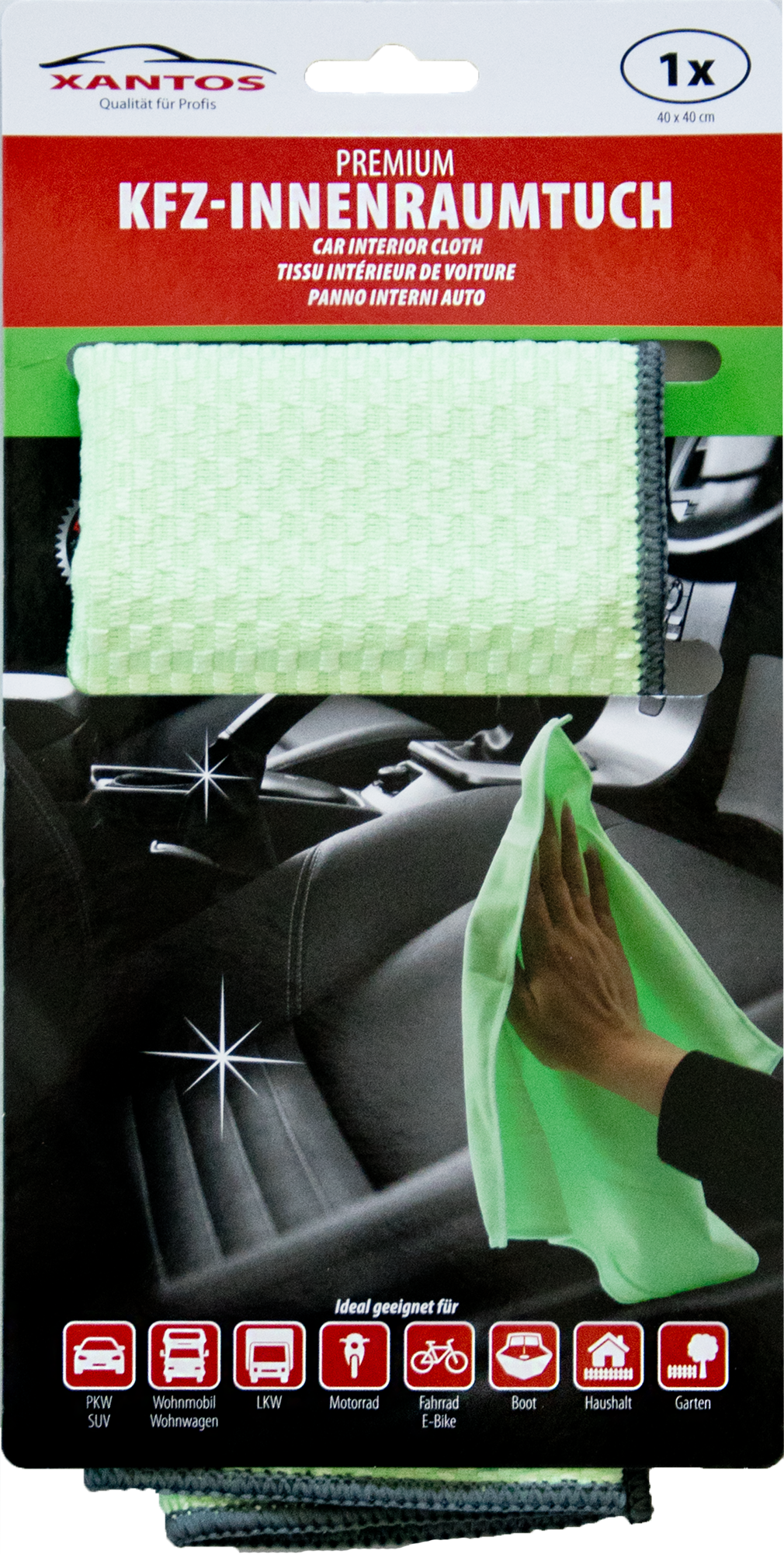 Innenraum-Pflegetuch grün