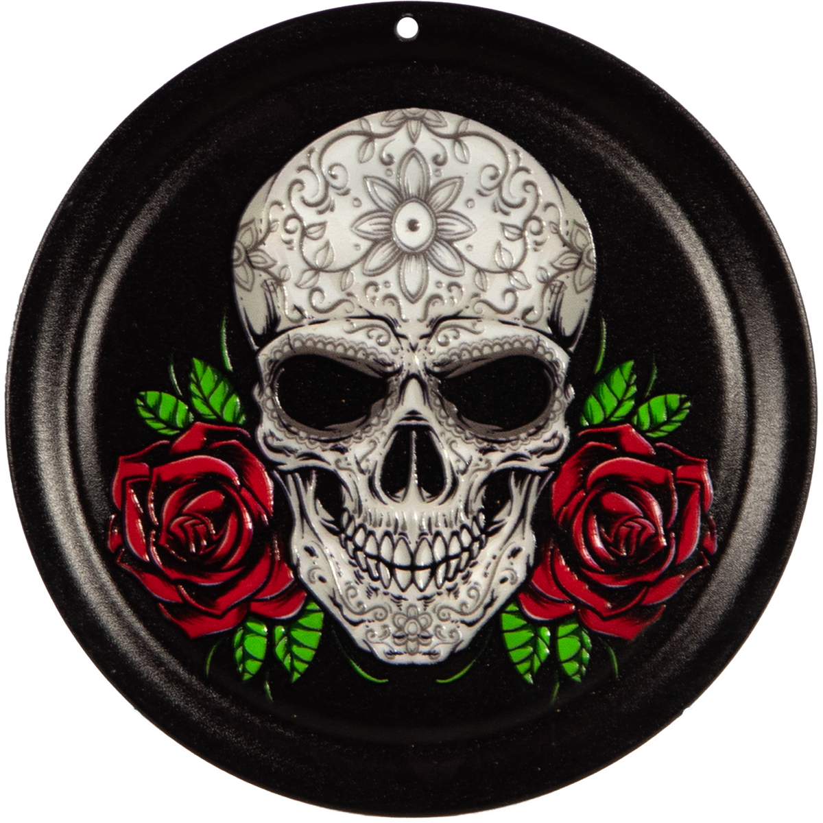 Metall-Untersetzer mit Korkboden – HardRock, Motiv „Rosen“