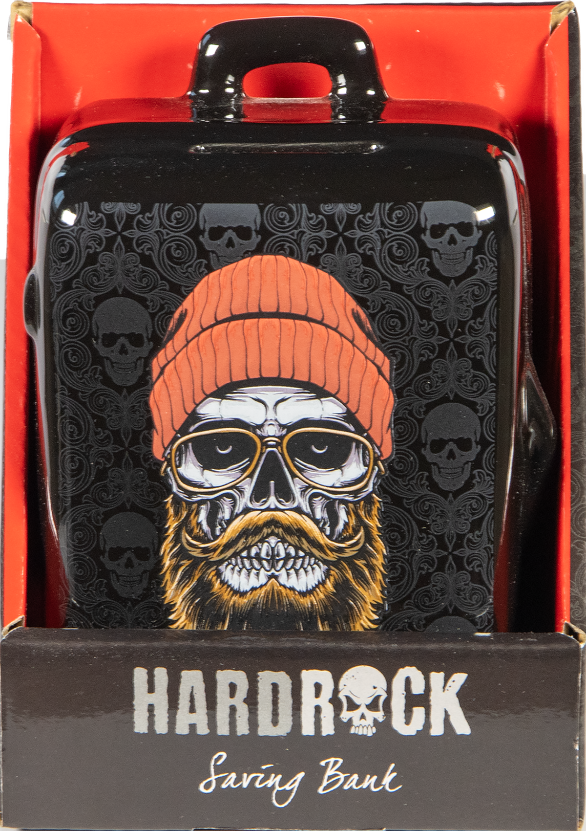 Keramik Spardose mit Münzschlitz – HardRock, Motiv „Bart“