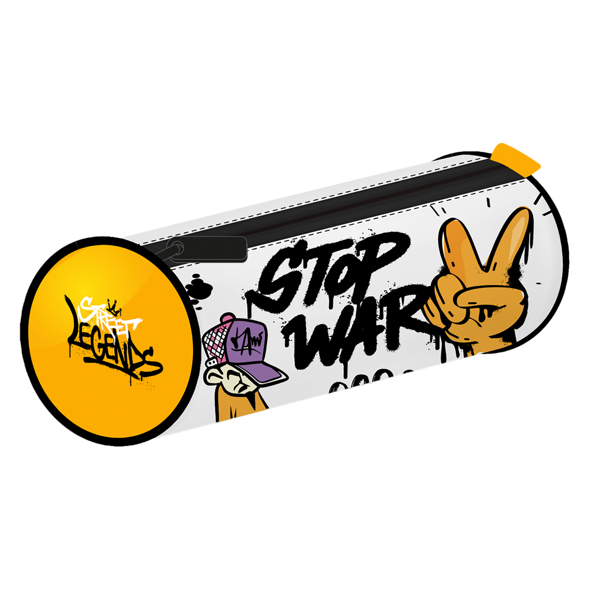 Feder-/Schlampermäppchen mit Reißverschluss – Street Legends, Motiv „Stop War“