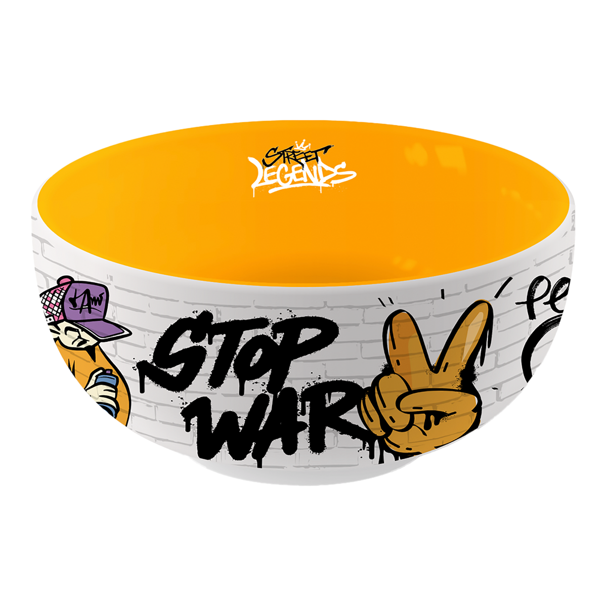 Müsli-/Servierschale aus Keramik – Street Legends, Motiv „Stop War“