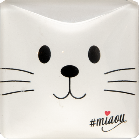 Magnet im Katzendesign – Miaou, Farbe Weiß