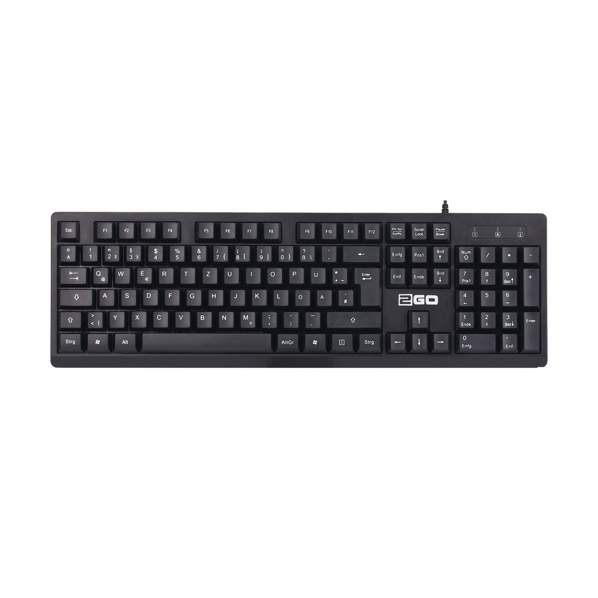 USB-Tastatur - kabelgebunden - 105 Tasten - QWERTZ - 135 cm Kabellänge - schwarz