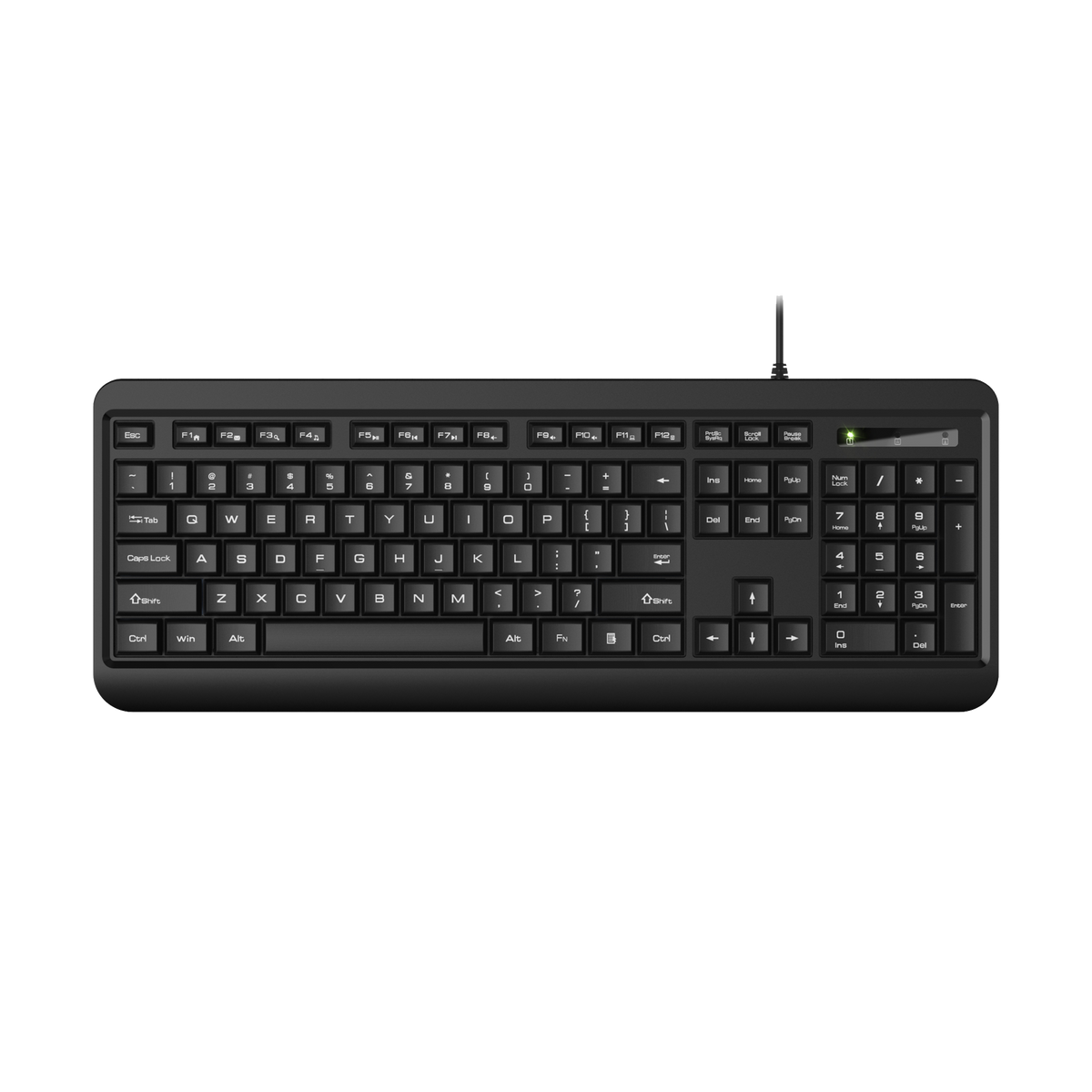 USB-Tastatur - kabelgebunden - 105 Tasten - QWERTZ - 150 cm Kabellänge - schwarz