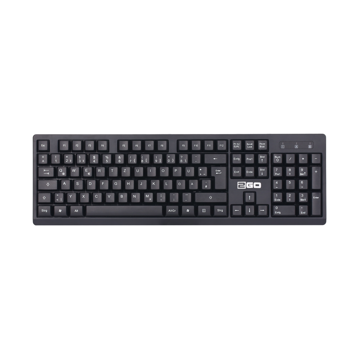 Funktastatur - 2,4GHz - 105 Tasten - QWERTZ - inklusive 1x AA-Batterie - schwarz