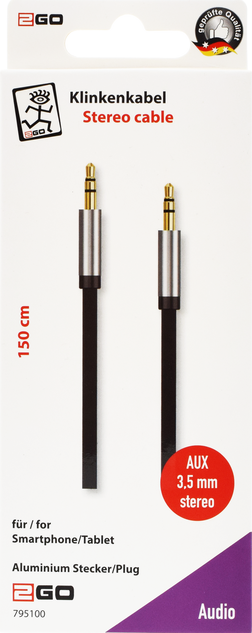 AUX Stereo-Audio-Kabel - schwarz