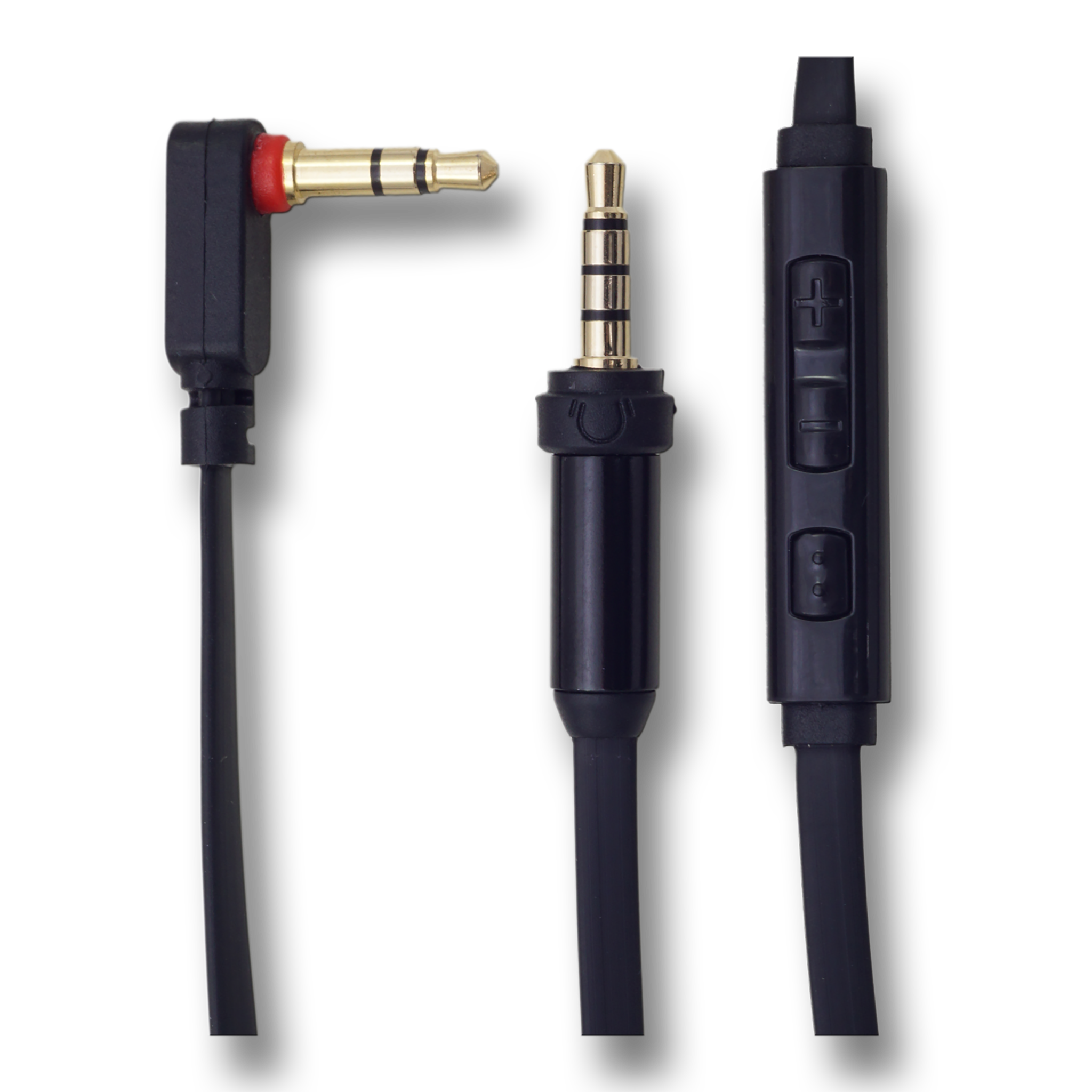 Audio-Kabel - Klinke auf Klinke - mit Mikrofon und Lautstärkeregelung - Winkelstecker - 100 cm