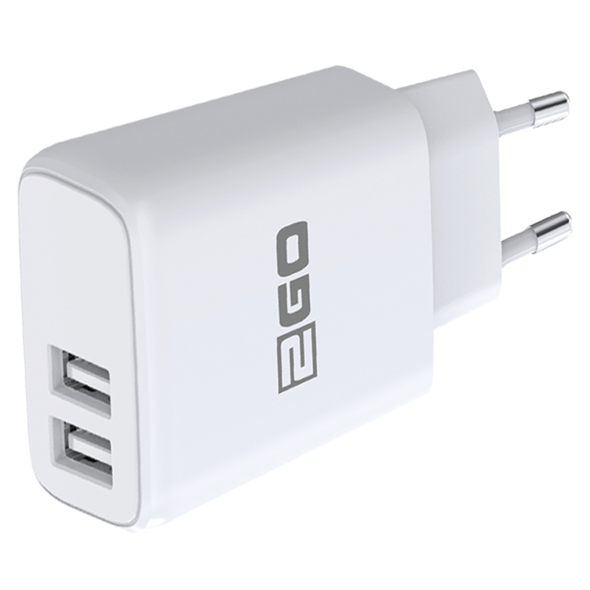 USB Netz-Ladegerät 100 V - 240 V - 2 x USB A - 2400 mA - weiß