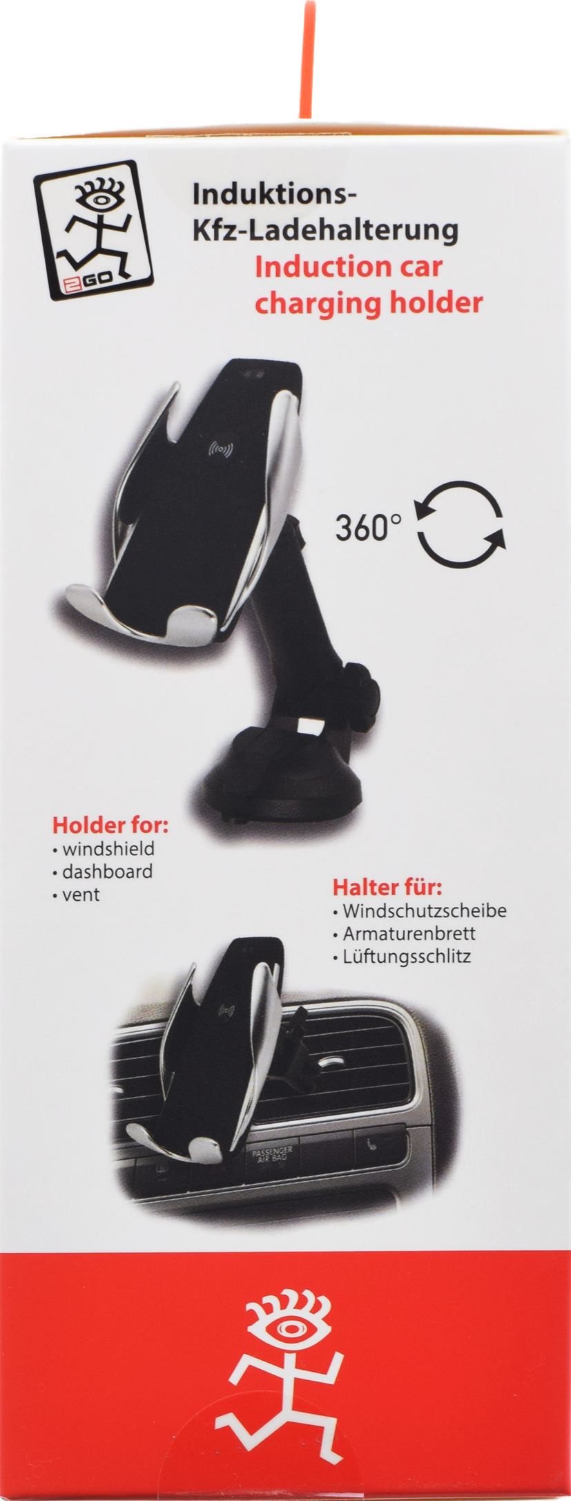 Universal Smartphone-Halterung mit "Wireless Charging"-Funktion