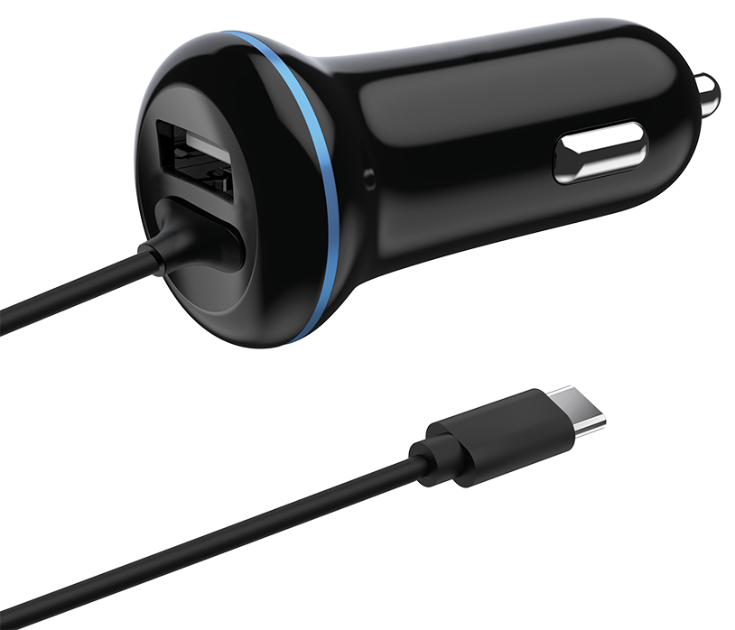 Kfz-Ladegerät DUO 12 V / 24 V - schwarz