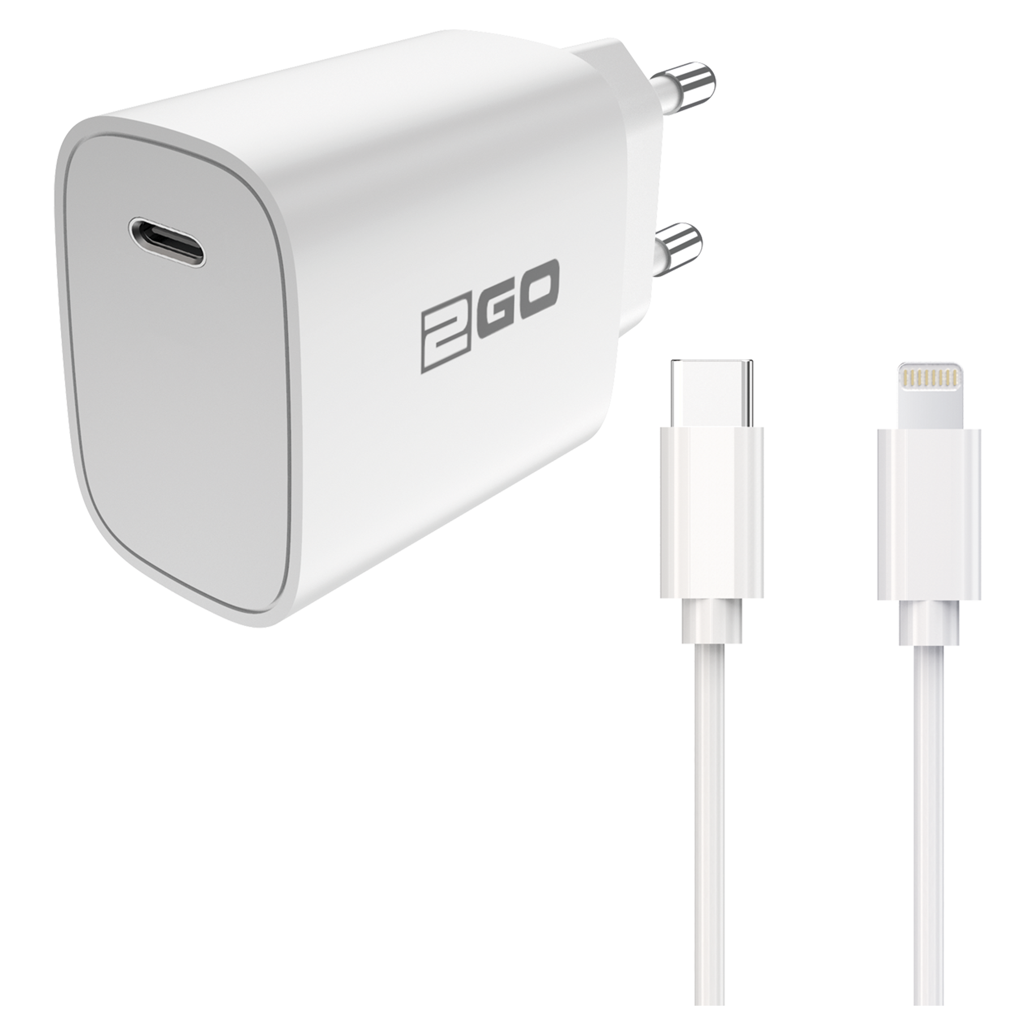 Netz-Ladeset 100 V - 240 V - 1 x USB Type-C - USB Type-C auf Lightning-Kabel - 3000 mA - 20 W - weiß