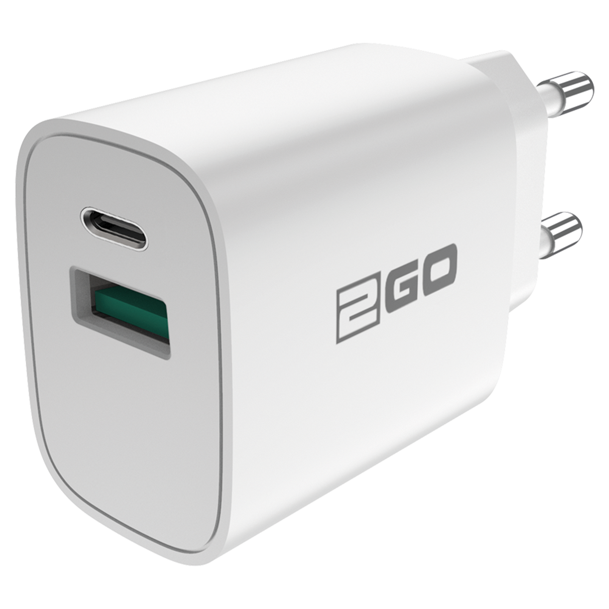 USB Netzladegerät 100 V - 240 V - 1 x USB A - 1 x USB Type-C - 3000 mA -weiß