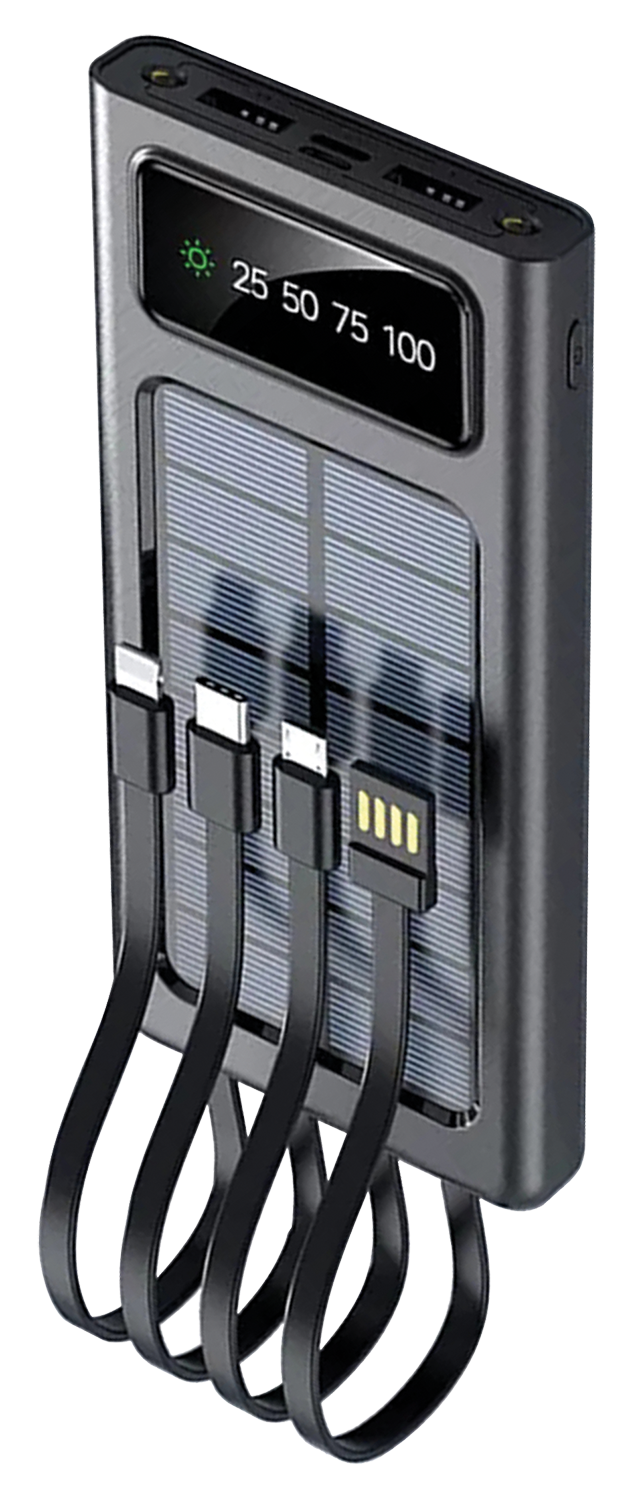 Powerbank mit Solar-Notfall-Ladung 10000 mAh 2x USB