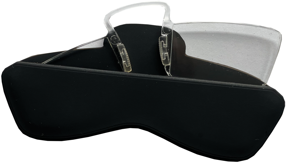 Lesebrille mit selbstklebender Hülle