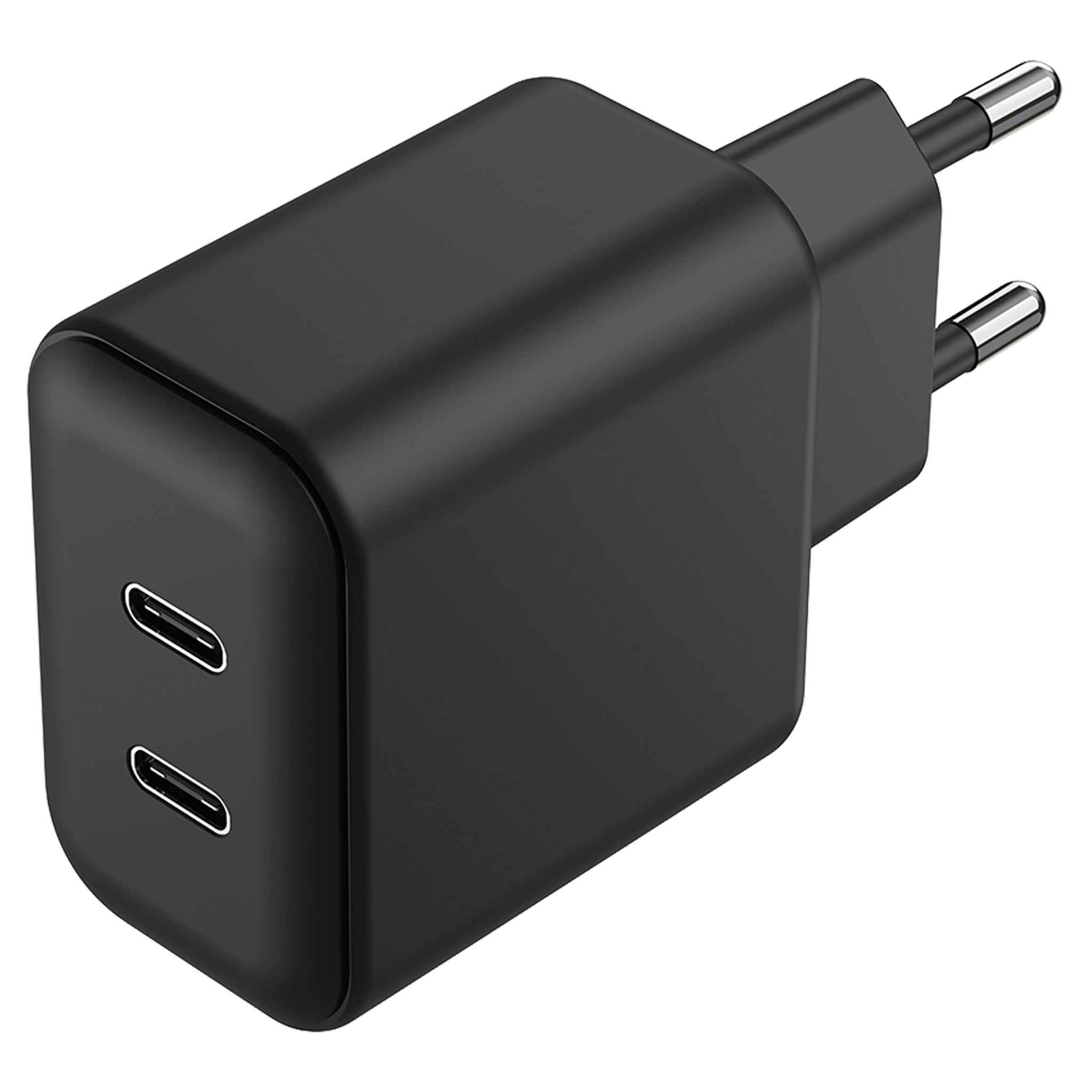USB Netzladegerät 100 V - 240 V - 2 x USB Type-C - 3000 mA - 45 W - schwarz