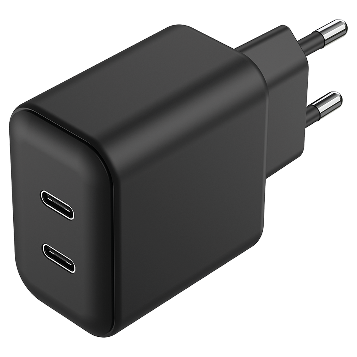 Netz-Ladegerät - Power Delivery & PPS - 2 x USB Type-C - 45 W - 3000 mA - schwarz