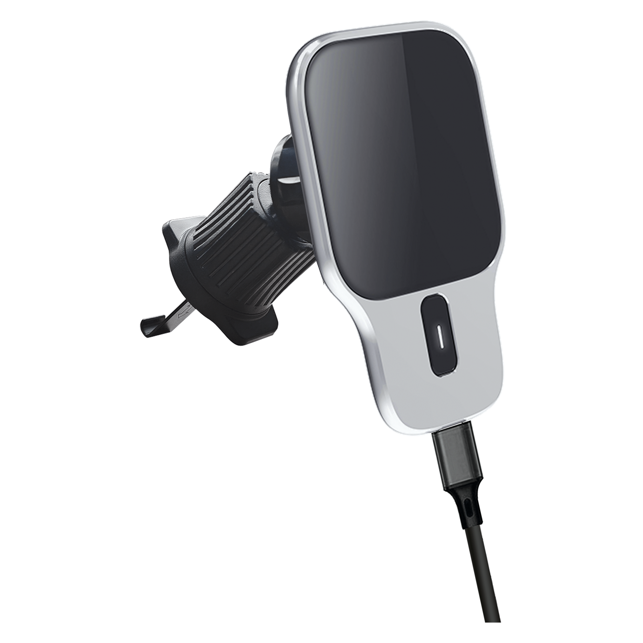 Halter "Airclip Charge" - MagSafe kompatibel - 15 W Wireless Charging - silber