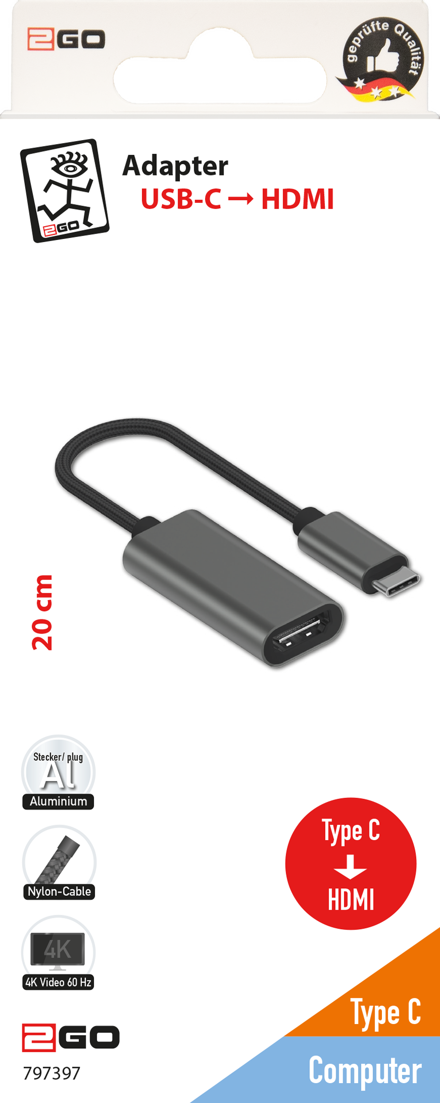 Adapter USB Type-C <-> HDMI