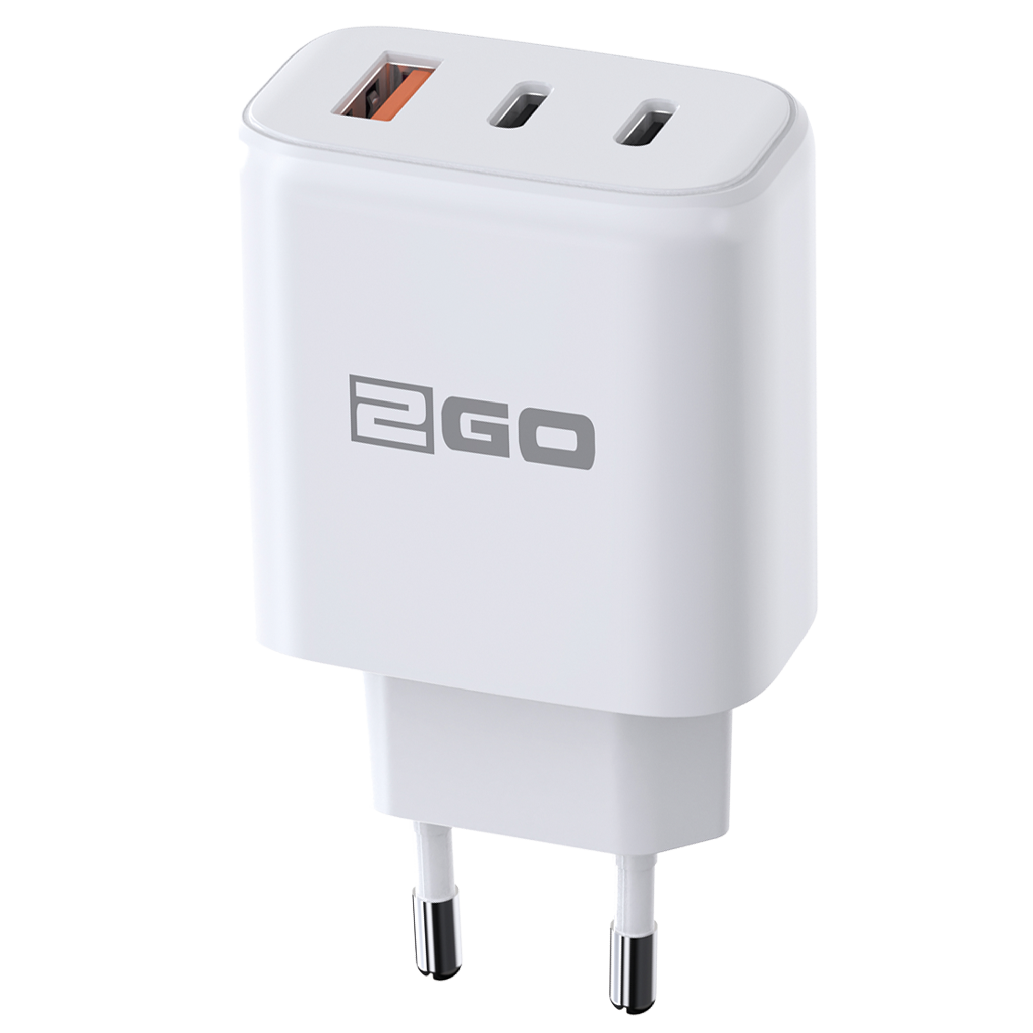 Netz-Ladegerät - Power Delivery - 1 x USB A & 2 x USB Type-C - 65 W - 3250 mA - weiß