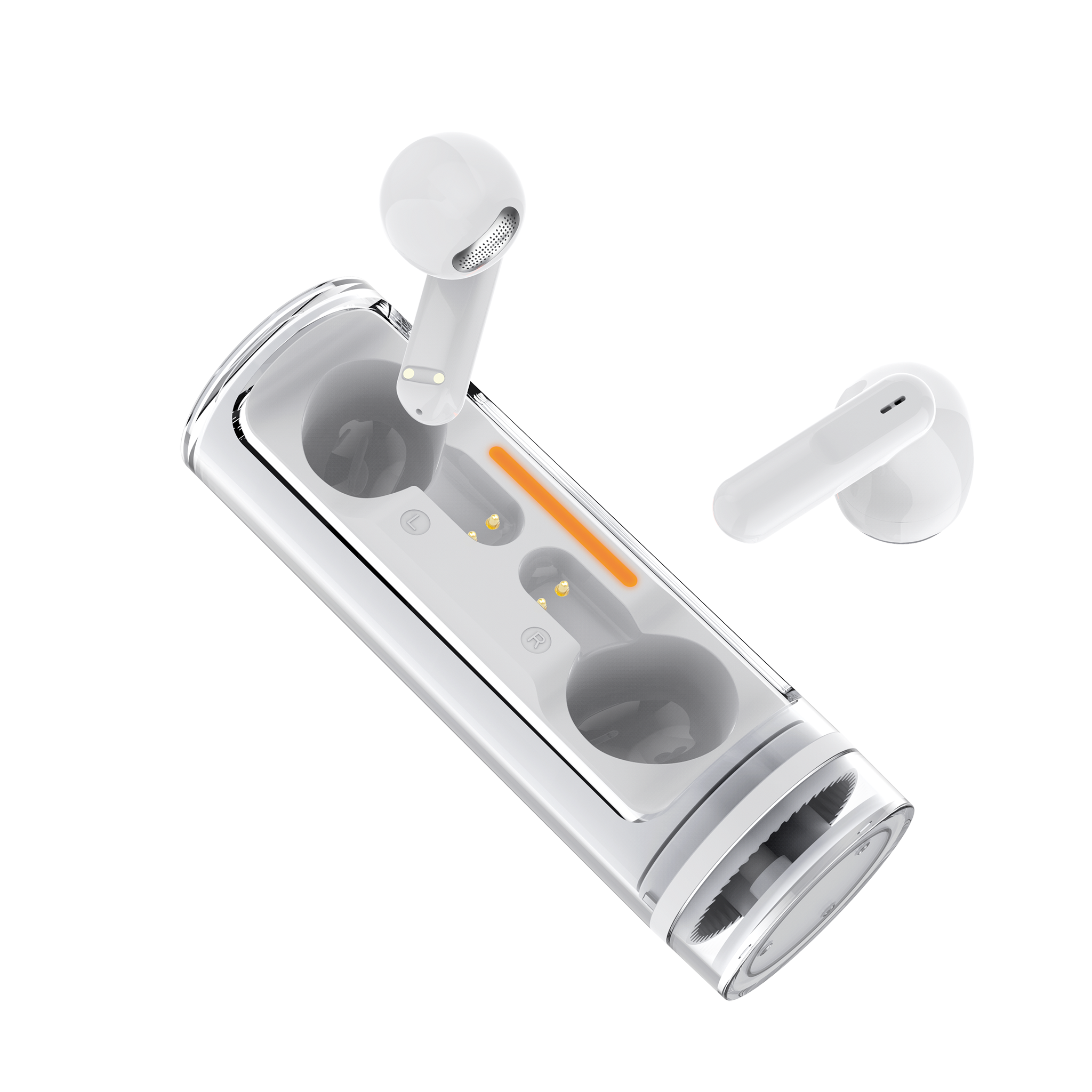 Bluetooth Headset "Twist" - ergonomisch - extrem leicht - weiß - gruppiert
