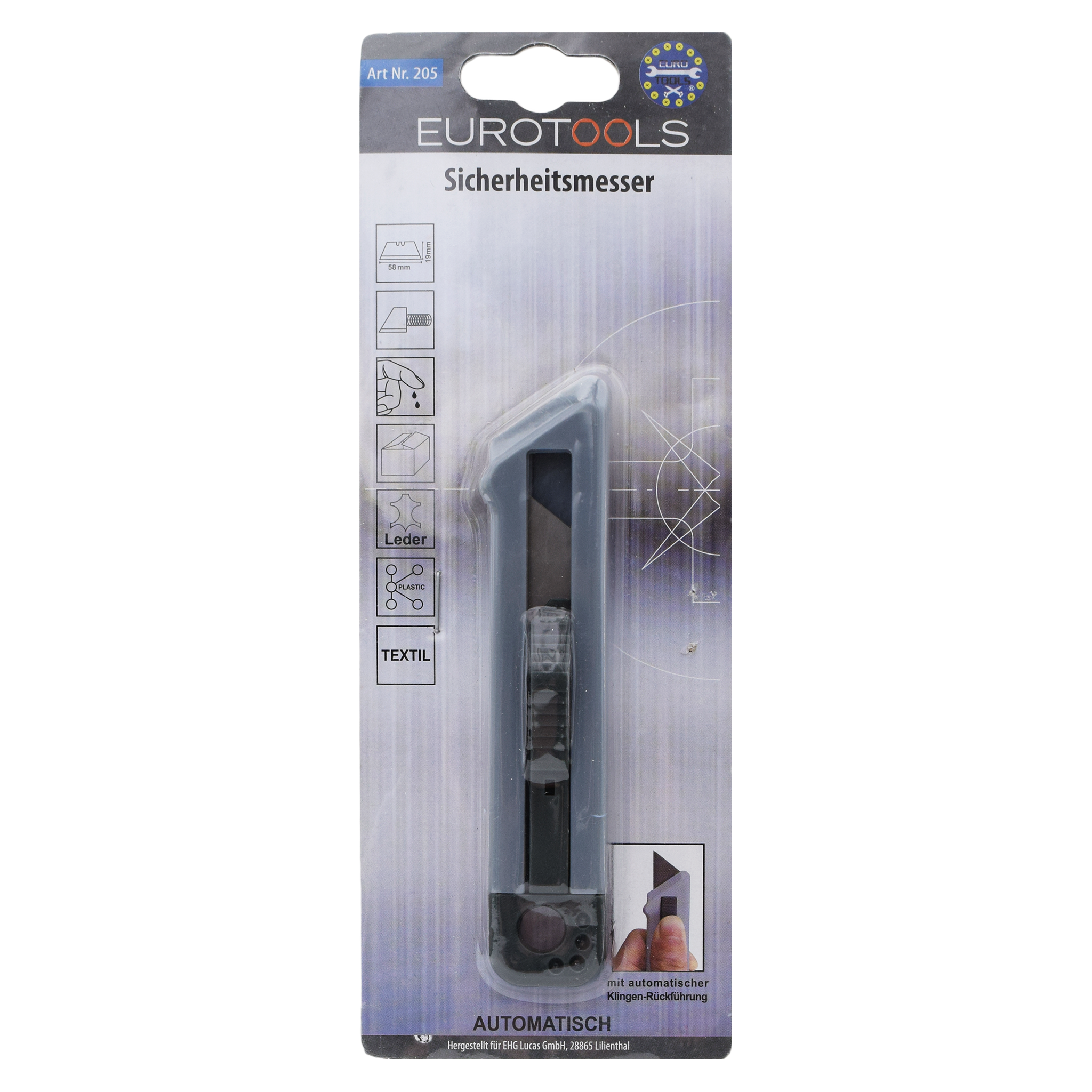 Sicherheitsmesser - automatische Klingenrückführung - 120 mm