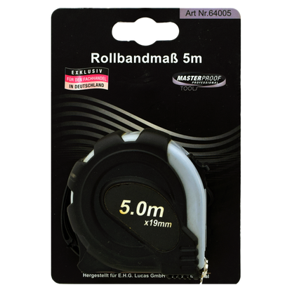 Rollbandmaß - Aufrollautomatik - Stopper - 5 m