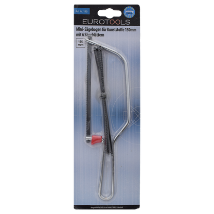 Mini-Sägebogen - 150mm - für Kunststoff und Metall - inklusive 6 Sägeblättern