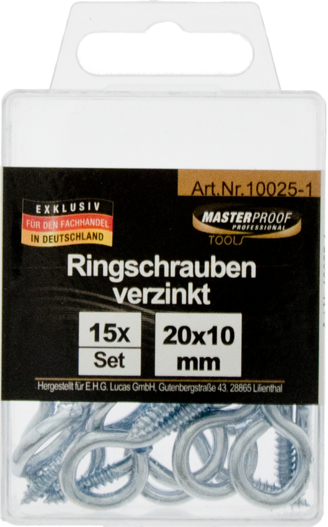 Ringschrauben verzinkt 20 x 10 mm