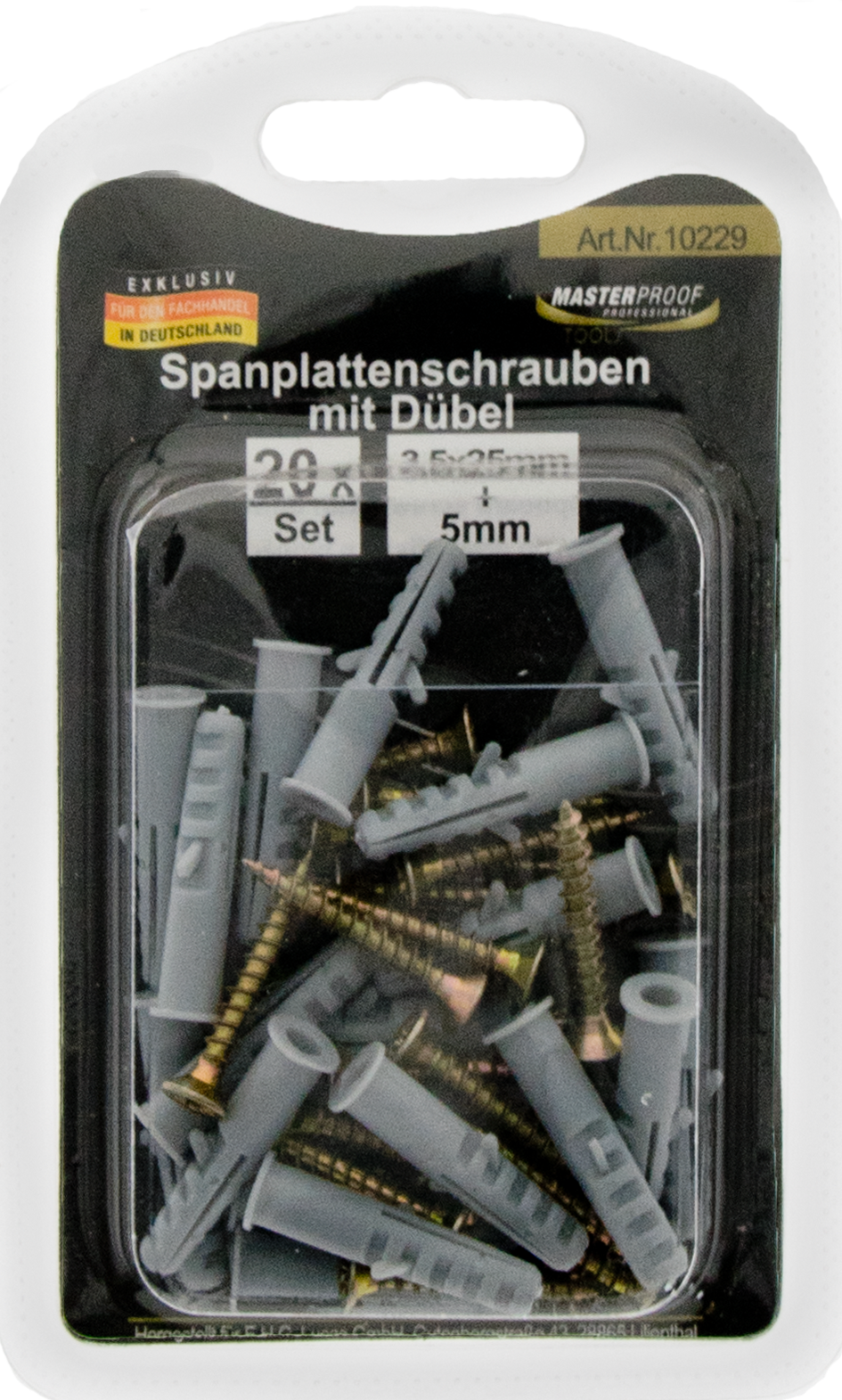 Spanplattenschrauben 3,5 x 25 mm mit Dübel 5 mm
