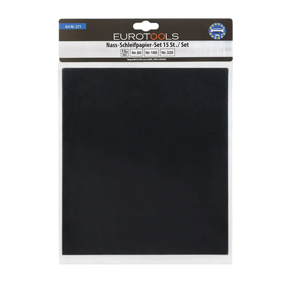 Schleifpapier-Set - nass - 15-teilig - 280 x 230 mm