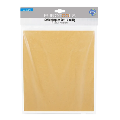 Schleifpapier-Set trocken 15-teilig