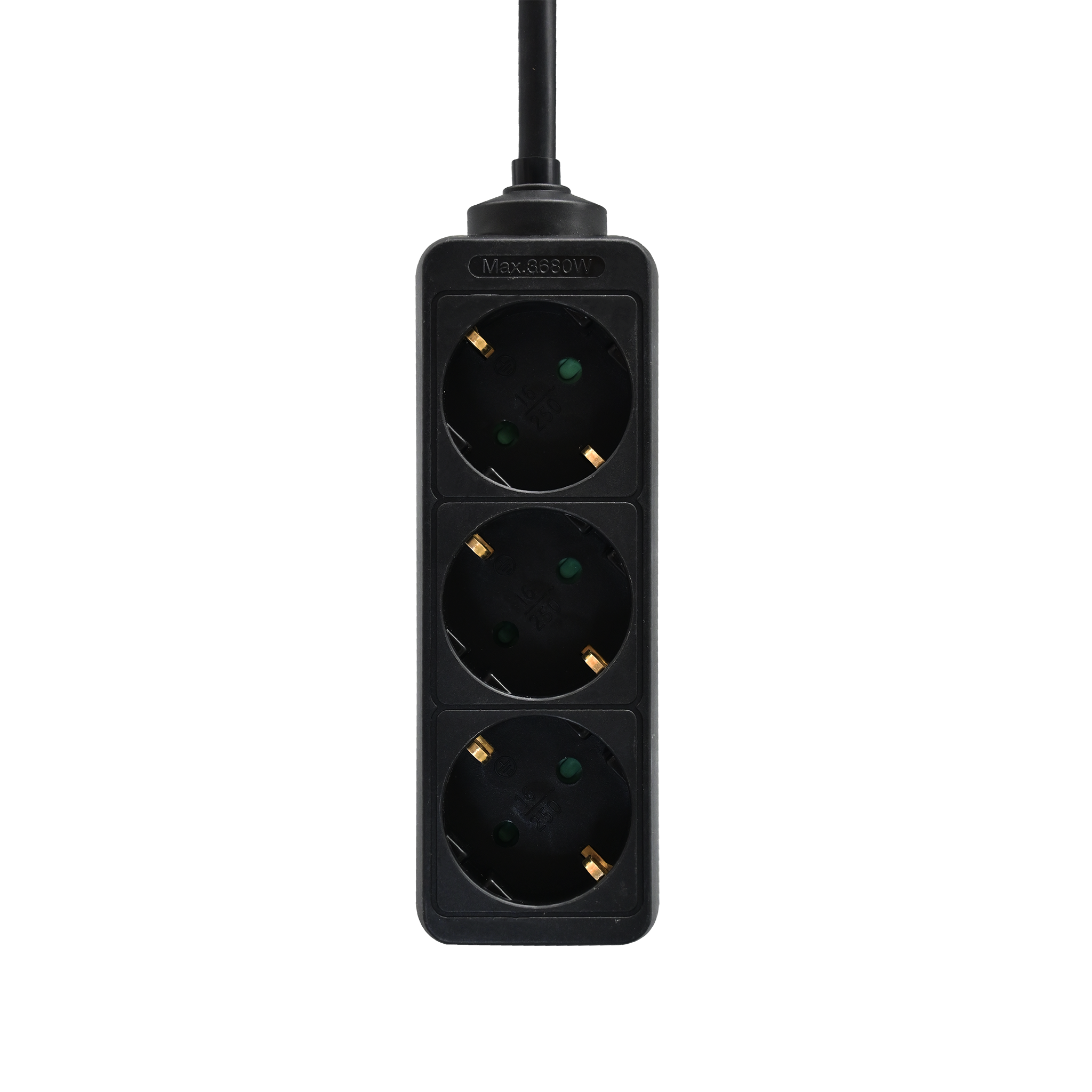 Steckdosenleiste 3-fach 16A - 3680W - 150 cm - schwarz