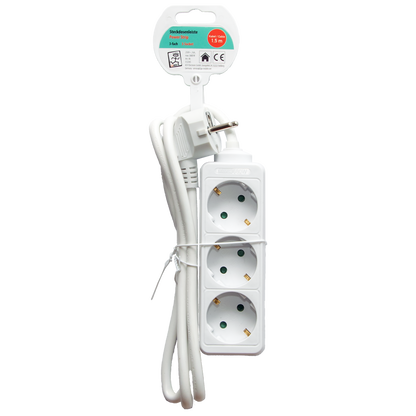 Steckdosenleiste 3-fach - 16A - 3680W - 150 cm - weiß - Verpackung