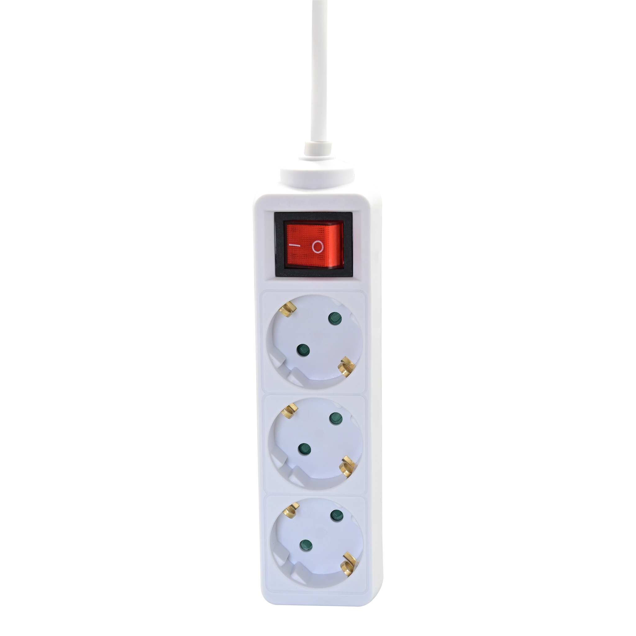 Steckdosenleiste 3-fach mit beleuchtetem Schalter - 16A - 3680W - 150cm - weiß