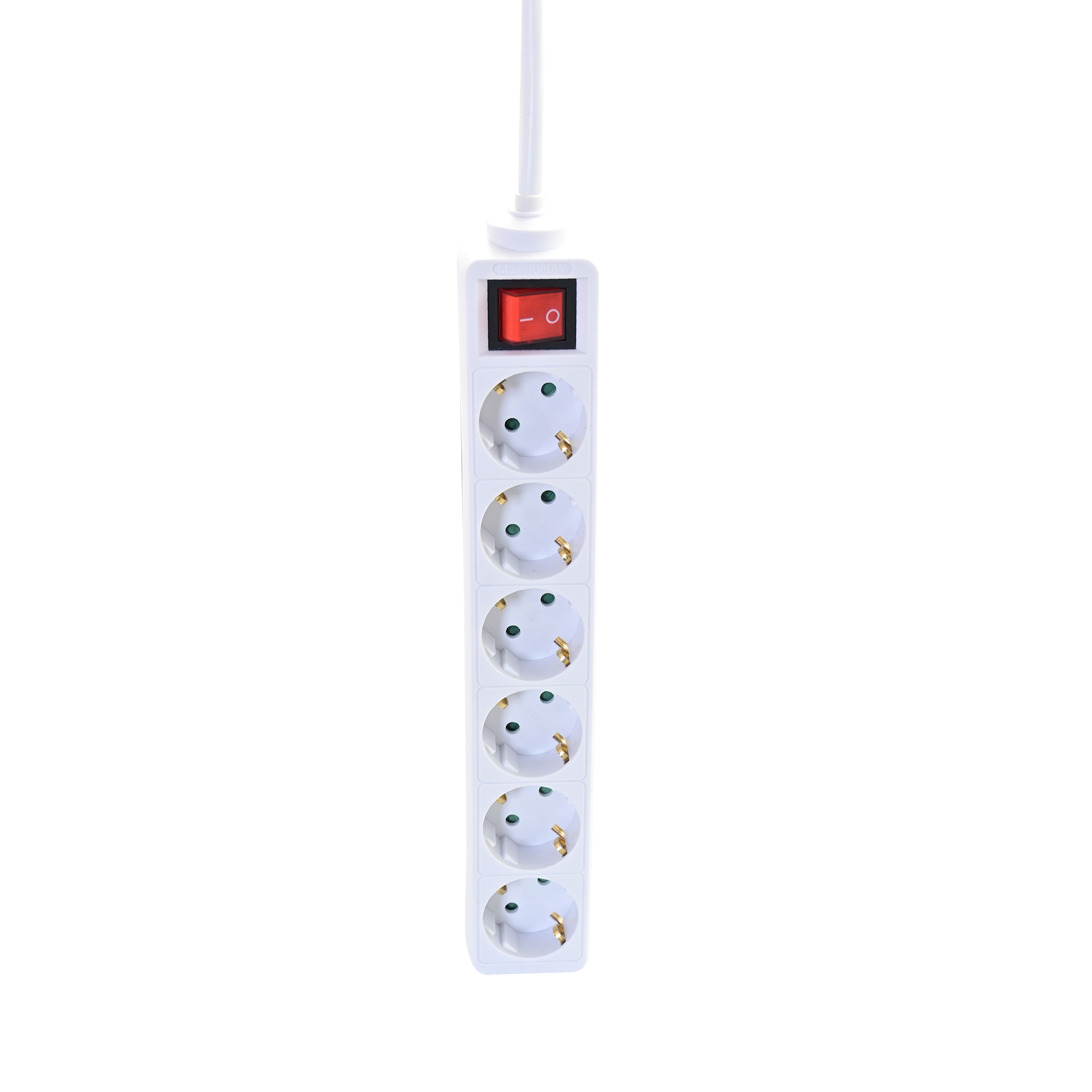 Steckdosenleiste 6-fach mit beleuchtetem Schalter - 16A - 3680W - 150cm - weiß