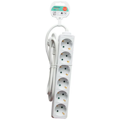 Steckdosenleiste 6-fach - 16 A - 3680 W - 150cm - weiß - Verpackung