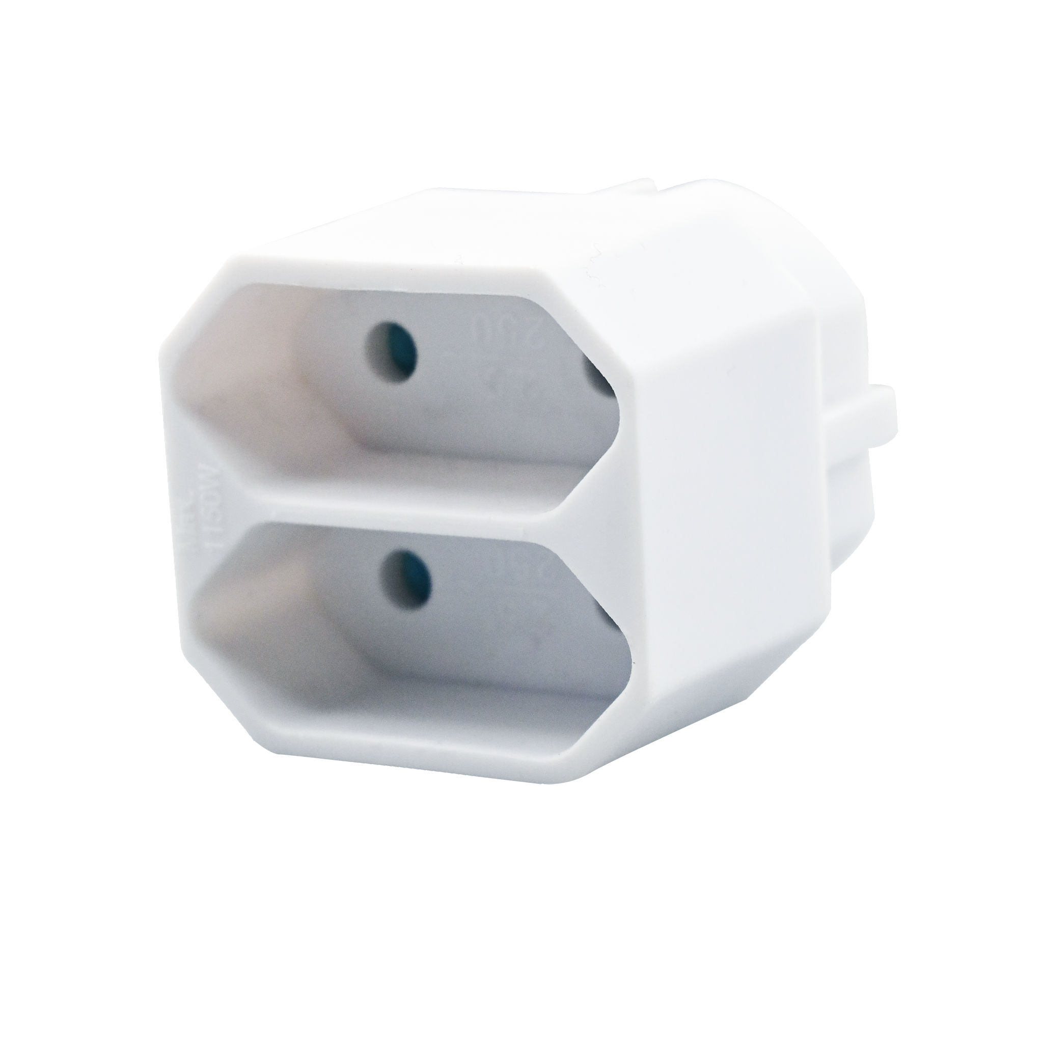 Steckdosenadapter 2-fach - 1 x Schukostecker auf 2 x Eurobuchse - 16 A - 3680 W - weiß
