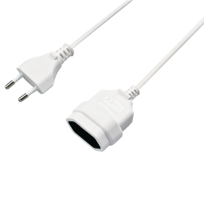 Euro-Verlängerung - Euro-Stecker auf Euro-Kupplung - maximal 600 W - 300 cm - weiß