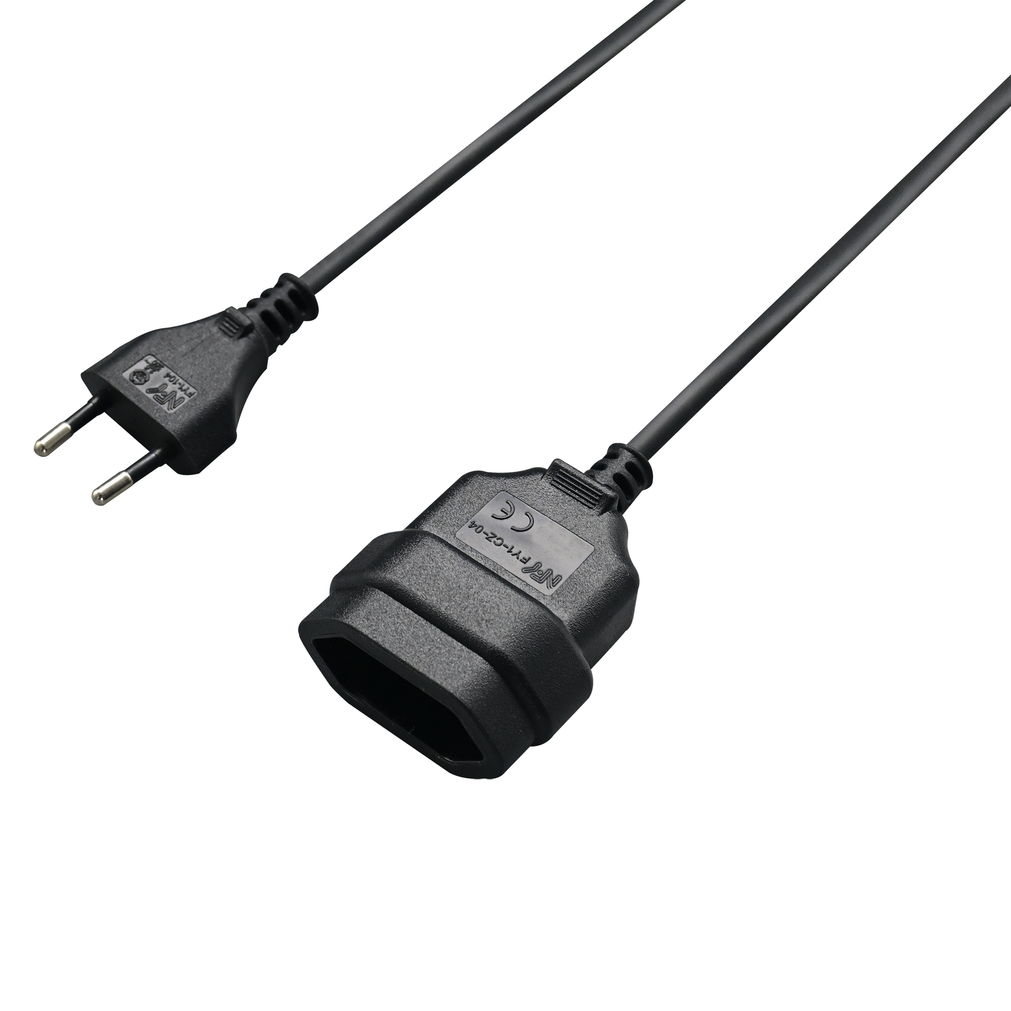 Euro-Verlängerung - Euro-Stecker auf Euro-Kupplung - maximal 600 W - 300 cm - schwarz